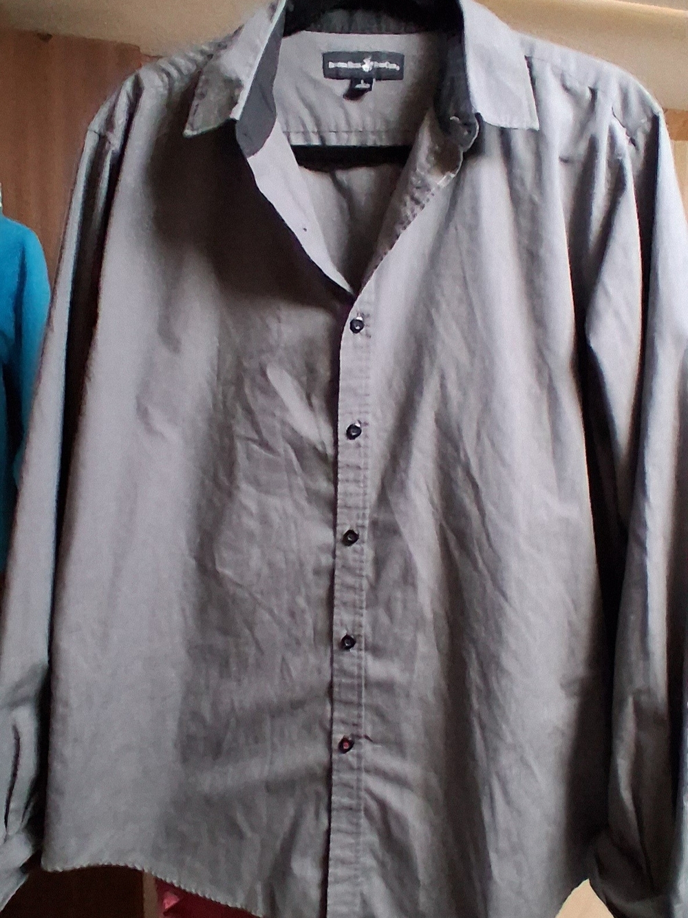 Beverly Hills Polo Club Men's Gray Button-Up Dress Shirt